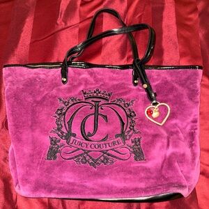 Juicy Couture vintage Fuchsia Tote with Black Accents